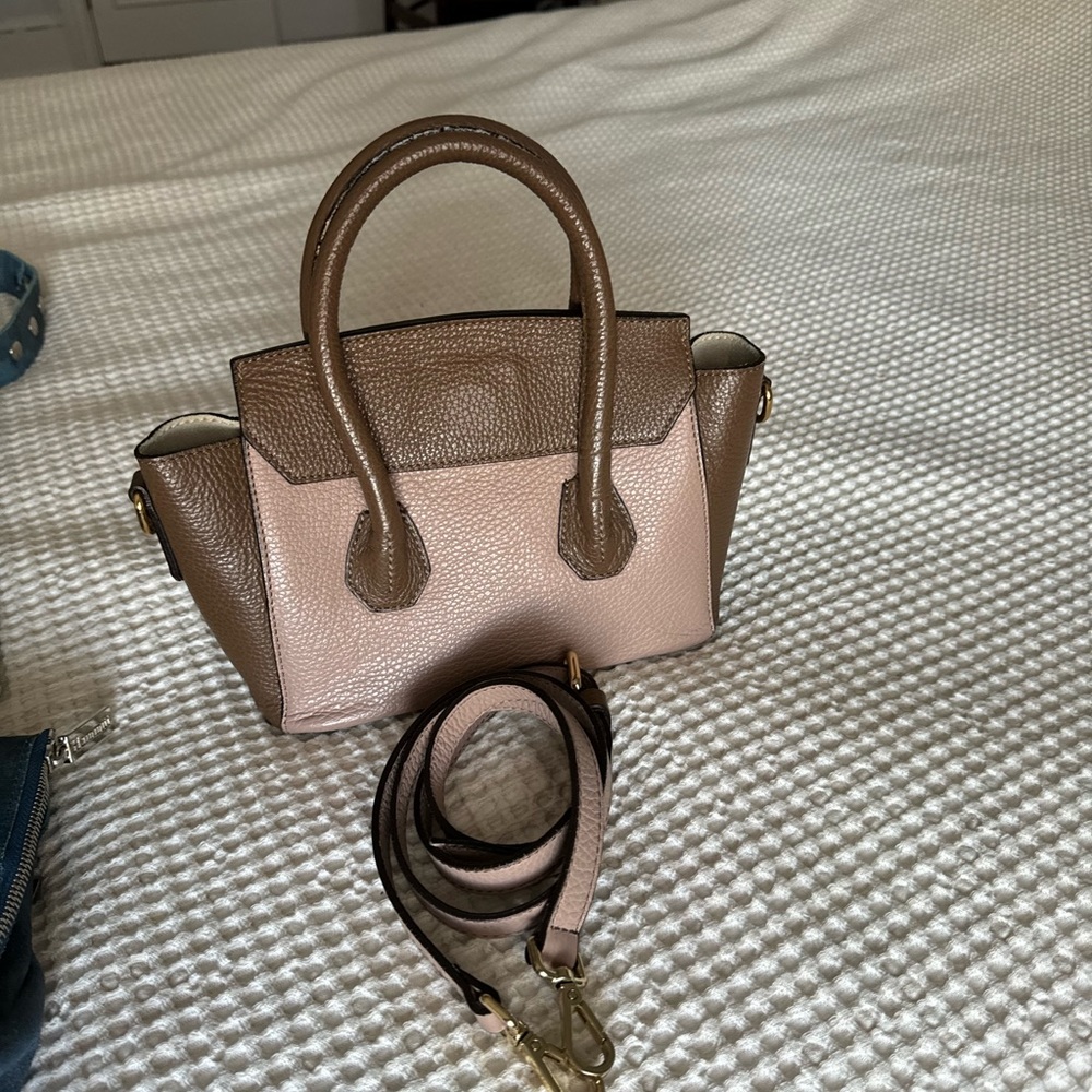 Vittoria Napoli genuine leather brown bag. Made in Italy.